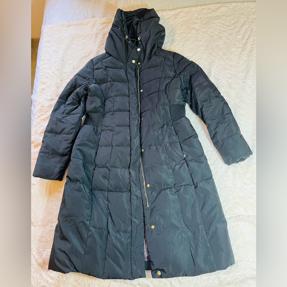 Winter Down Coat by Cole Haan. Black. Size Large: 40 inches long.